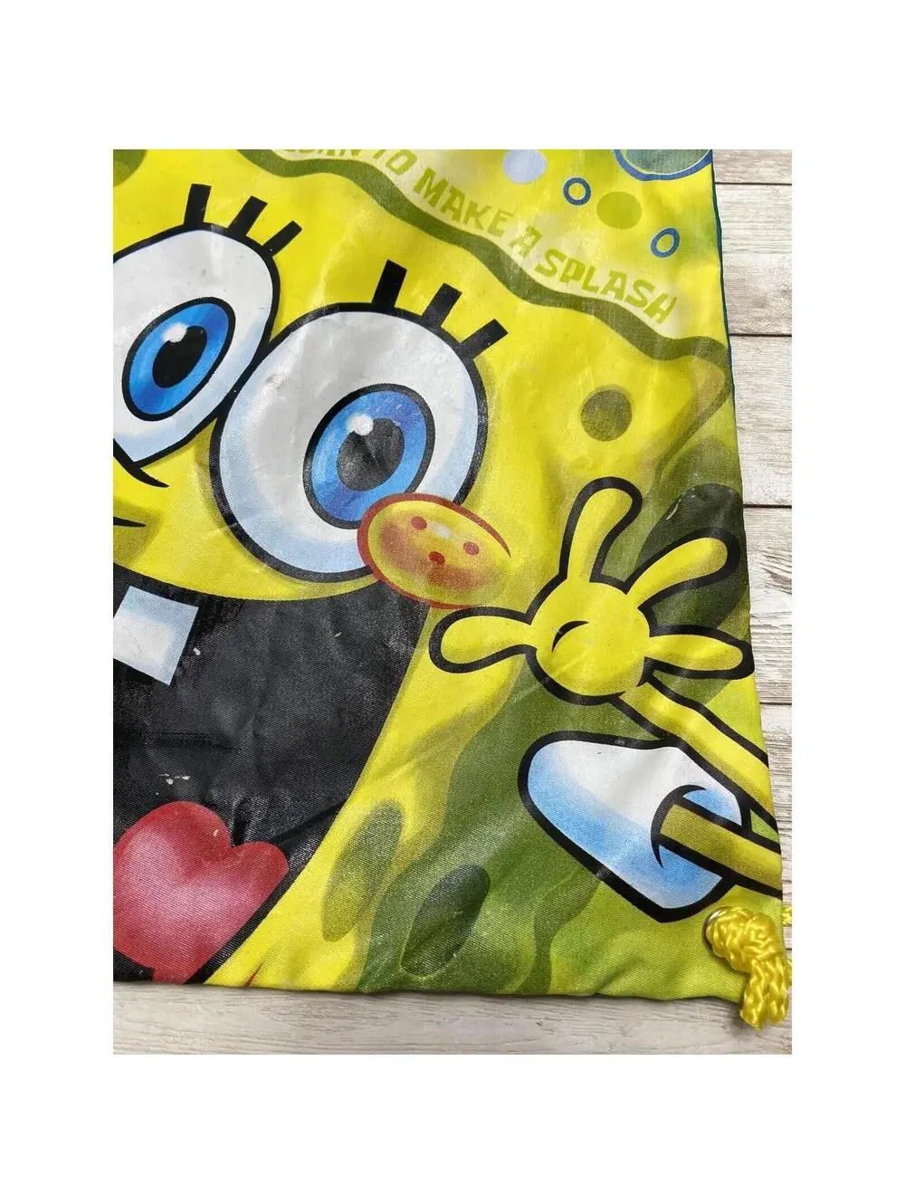 Nickelodeon SpongeBob SquarePants Drawstring Bag Backpack As Is Condition Used